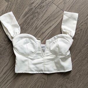 Superdown White Bustier Top